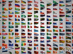 AE模板-E3D国家旗帜飘动模型动画 Element Flags Pack 免费下载