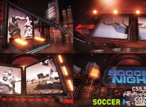 AE模板-足球赛场三维显示屏视频展示栏目包装开场 Soccer Night Opener 免费下载