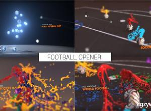 AE模板-多彩液体泼洒创意足球赛事体育节目开场 Colourful Football Opener 免费下载