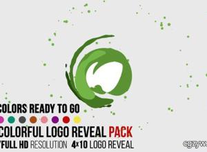 AE模板-扁平化液体流动汇聚Logo展示 Flat Colorful Logo Reveal Pack 免费下载
