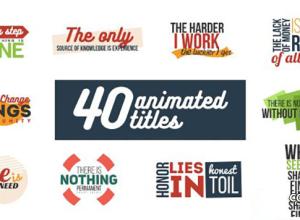 AE模板-40个装饰效果栏目包装产品文字标题MG动画