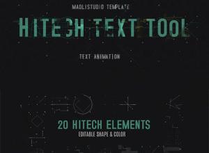 AE模板-HUD高科技数据数字化字体字幕触控效果工具包(含音效)