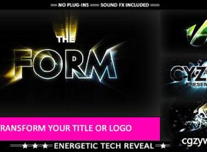 AE模板-高科技闪电能量发光Logo标志变形展示The Form – Hi-tech Impact Logo Transformation 免费下载