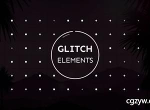 AE模板-动态信号毛刺扰乱故障噪点元素包合集 Glitch Pack 免费下载