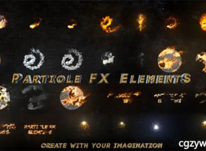 AE模板-火焰烟雾尘土火星粒子特效游戏电影Logo文字消散工具包