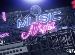 AE模板-音乐盛典麦克风摇滚音乐舞台乐器展示片头 Music Night V3 免费下载