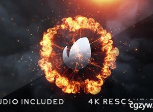 AE模板-4K电影游戏爆炸火焰粒子文字Logo展示 Flame Logo v2