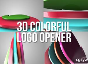 AE模板-E3D三维彩色立体Logo翻转展示 3D Colorful Logo Opener 免费下载