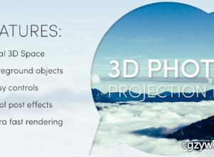 AE模板-图像特效制作图片分层投射转3D摄像机动画视频工具包