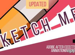 手绘卡通素描抖动文字动画AE预设 Sketch me! Animation Preset