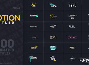 AE模板-时尚扁平化娱乐旅游简洁创意文字标题排版动画人名字幕条第二季