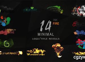 AE模板-水墨烟雾火焰消散Logo展示 Minimal Ink&fire Logo Title Reveals Package 免费下载