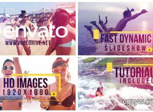 AE模板-青春活力动态城市旅游假日动感聚会视频片头 Fast Dynamic Slideshow 免费下载