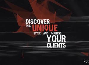 AE模板-公司宣传片创意点线低多边形文字标题排版解说动画字幕条