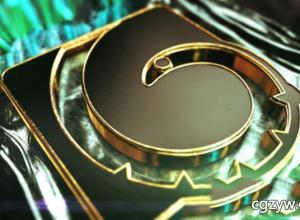 AE模板-E3D金属标志金色水晶3D质感文字Logo展示 Crystal Gold Logo 免费下载
