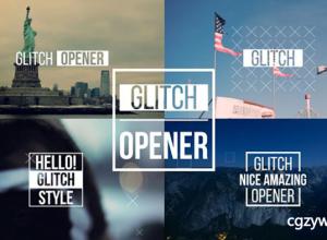 AE模板-数字失真动感城市生活快节奏视频片头开场 Dynamic Glitch Opener 2 免费下载
