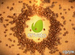 AE模板-咖啡店咖啡豆飘散掉落Logo展示 Coffee Beans Logo 免费下载