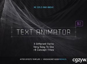 AE模板-创意文字字符路径生长动画 Text Animator 02:Stylish Clean Titles 免费下载