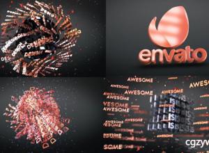 AE模板-E3D三维标题文字Logo旋转展示 3D Text Shapes Logo Reveal 免费下载