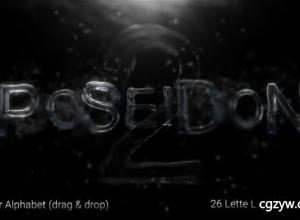 AE模板-26个英文字母液体水流汇聚合成文字动画 Poseidon 2 免费下载