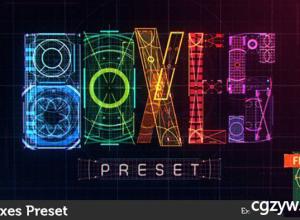 AE预设-高科技信息图表图形界面设计预设HUD模板Boxes Preset免费下载