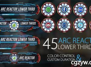 AE模板-45组圆弧科技感游戏人名字幕条HUD动画 45 Arc Reactor Lower Thirds 免费下载