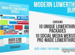 AE模板-现代时尚电视栏目字幕条合集十合一modern-lower-third 免费下载