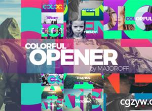 AE模板-时尚大标题遮罩照片公司视频宣传片头开场Colorful Opener 免费下载