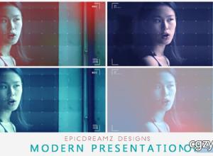 AE模板-现代时尚简洁科技感照片幻灯片片头展示 Modern Presentation 免费下载