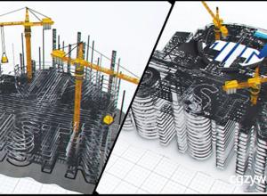 AE模板-工业建筑公司标志塔式起重机三维Logo生长展示 Construction Company Logo Buildup 免费下载