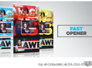 AE模板-时尚运动开场大字图片视频快速展示片头 Fast Opener 免费下载