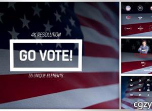 AE模板-4K投票选举图标标签对比宣传 Go Vote 4k Project 免费下载