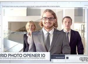 AE模板-公司企业时间线图片视频展示高科技网格片头 Grid Photo Opener – Corporate Slideshow 免费下载