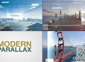 AE模板-现代科技感视差企业宣传片图片文字信息介绍片头 Modern Parallax Slideshow 免费下载