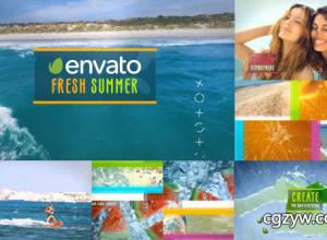 AE模板-轻松快速新鲜夏日海滩旅游时尚活力片头 Stylish Summer Slideshow 免费下载