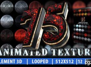 AE模板-75个动态E3D材质贴图预设无缝循环纹理贴图工程