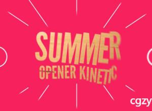 AE模板-弹性动态文字动感美观快乐假期运动夏旅游图片展示片头 Summer Opener Kinetic 免费下载