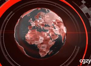 AE模板-科技感地球财经体育栏目包装片头 News opener