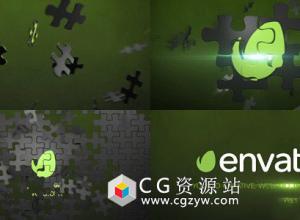 AE模板-企业标志动画三维拼图Logo展示 Puzzle Logo Animation Element 3D 免费下载