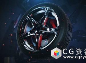 AE模板-E3D制作汽车轮胎变形组合3D Logo展示 Car Revea 免费下载