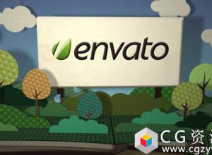 AE模板-儿童卡通翻书弹出字幕标题Logo展示 Pop Up Book Logo 免费下载