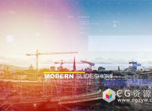 AE模板-色彩点线高科技信息企业宣传片视差图片展示片头 Modern Slideshow 免费下载