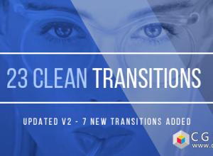 AE模板-23个简约图形切换公司企业转场动画 Clean Corporate Transitions 免费下载