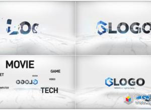 AE模板-企业标志三维旋转文字Logo破碎汇聚展示 Corporate Logo Intro 免费下载