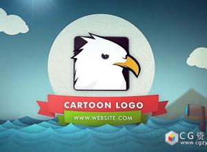 AE模板-卡通标志剪纸风格波浪船只Logo展示 Cartoon Logo Reveal 免费下载