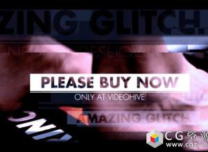 AE模板-公司宣传信号损坏动感照片视频快速展示片头 Amazing Glitch 免费下载