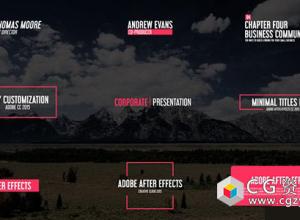 AE模板-4K分辨率20个企业合作文字标题动画 Minimal & Corporate Titles 免费下载
