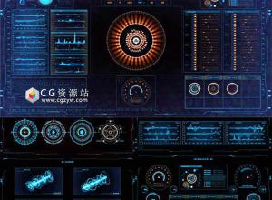 AE模板-250个高科技可视化触控面板UI波形HUD图形动画元素