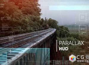 AE模板-大气HUD三维视差图片展示企业宣传片头 Parallax HUD Slideshow 免费下载