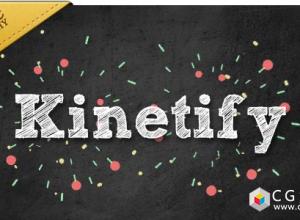 AE模板-手绘文字新年贺词标题排版 Kinetify sends a happy message